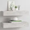 vidaXL Étagères à tiroir murales 2 pcs Gris béton 60x23,5x10 cm MDF