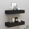 vidaXL Étagères à tiroirs murales 2 pcs Noir 60x23,5x10 cm MDF