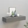 vidaXL Étagère à tiroir murale Gris 60x23,5x10 cm MDF