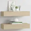 vidaXL Étagères à tiroirs murales 2 pcs chêne 60x23,5x10 cm MDF