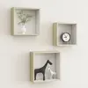 vidaXL Étagères murales sous forme de cube 3 pcs Blanc et chêne sonoma
