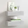 vidaXL Étagères à tiroir murales 2 pcs Gris béton 40x23,5x10 cm MDF