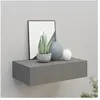 vidaXL Étagère à tiroir murale gris 40x23,5x10 cm MDF