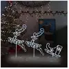 vidaXL Renne/traîneaux Noël volant Acrylique 260x21x87 cm Blanc froid