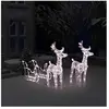 vidaXL Décoration de Noël Rennes et traîneau 160 LED 130 cm Acrylique