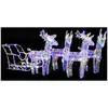 vidaXL Décoration de Noël Rennes et traîneau 280x28x55 cm Acrylique