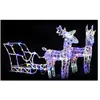 vidaXL Décoration de Noël Rennes et traîneau 160 LED 130 cm Acrylique