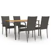 vidaXL Ensemble de salle à manger de jardin 5pcs Résine tressée Marron