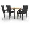 vidaXL Ensemble de salle à manger de jardin 5 pcs Résine tressée Noir