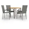vidaXL Ensemble de salle à manger de jardin 5 pcs Résine tressée Gris