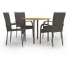 vidaXL Vidaxl Ensemble À Manger De Jardin 5pcs Résine Tressée Marron