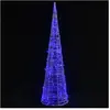 vidaXL Cône lumineux décoratif pyramide à LED Acrylique Bleu 90 cm
