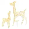 vidaXL Famille de rennes de décoration Acrylique 160 LED blanc chaud