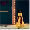 vidaXL Figurine de bonhomme de neige de Noël à LED Tissu 60 cm