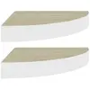 vidaXL Étagères d'angle murales 2 pcs Chêne et blanc 25x25x3,8 cm MDF