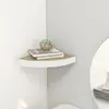vidaXL Étagère d'angle murale Chêne et blanc 25x25x3,8 cm MDF