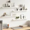 vidaXL Étagères murales 4 pcs Blanc brillant 60x9x3 cm