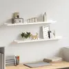 vidaXL Étagères murales 2 pcs Blanc brillant 80x9x3 cm