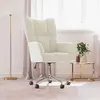 vidaXL Chaise de relaxation Blanc crème Velours
