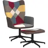 vidaXL Chaise de relaxation avec repose-pied Patchwork Tissu