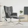 vidaXL Chaise de relaxation avec repose-pied Gris foncé Velours