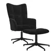 Chaise de relaxation avec repose-pied Noir Velours Vidaxl Noir