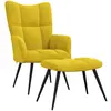 vidaXL Vidaxl Chaise De Relaxation Avec Tabouret Jaune Moutarde Velours