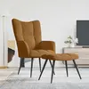 vidaXL Chaise de relaxation avec repose-pied Marron Velours