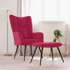 Vidaxl - Chaise de relaxation avec repose-pied Rouge bordeaux Velours