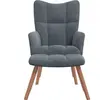 vidaXL Chaise de relaxation avec repose-pied Gris foncé Velours