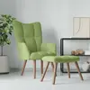 vidaXL Chaise de relaxation avec repose-pied Vert clair Velours