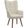 vidaXL Chaise de relaxation Blanc crème Velours