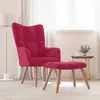 vidaXL Chaise de relaxation avec repose-pied Rouge bordeaux Velours