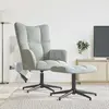 vidaXL Chaise de relaxation avec repose-pied Gris clair Velours
