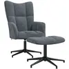 vidaXL Chaise de relaxation avec repose-pied Gris foncé Velours