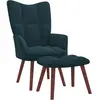 vidaXL Chaise de relaxation avec repose-pied Bleu Velours