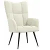 vidaXL Chaise de relaxation Blanc crème Velours