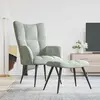 vidaXL Chaise de relaxation avec repose-pied Gris clair Velours