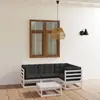 vidaXL Salon de jardin 5 pcs avec coussins Bois de pin massif