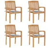 vidaXL Chaises de Jardin Empilables - Teck Solide