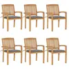 VidaXL Chaises empilables jardin - Teck