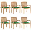 vidaXL Chaises de jardin empilables avec coussins