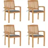 vidaXL Chaises de jardin empilables (Lot de 4)
