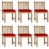 vidaXL Chaises de jardin 8 pcs avec coussins Bois de teck massif