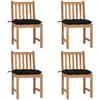 vidaXL Chaises de jardin 8 pcs avec coussins Bois de teck massif