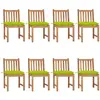 vidaXL Chaises de jardin 8 pcs avec coussins Bois de teck massif