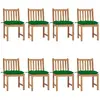 vidaXL Chaises de jardin 8 pcs avec coussins Bois de teck massif