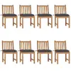 vidaXL Chaises de jardin 8 pcs avec coussins Bois de teck massif