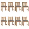 vidaXL Chaises de jardin 8 pcs avec coussins Bois de teck massif