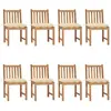 vidaXL Chaises de jardin 8 pcs avec coussins Bois de teck massif